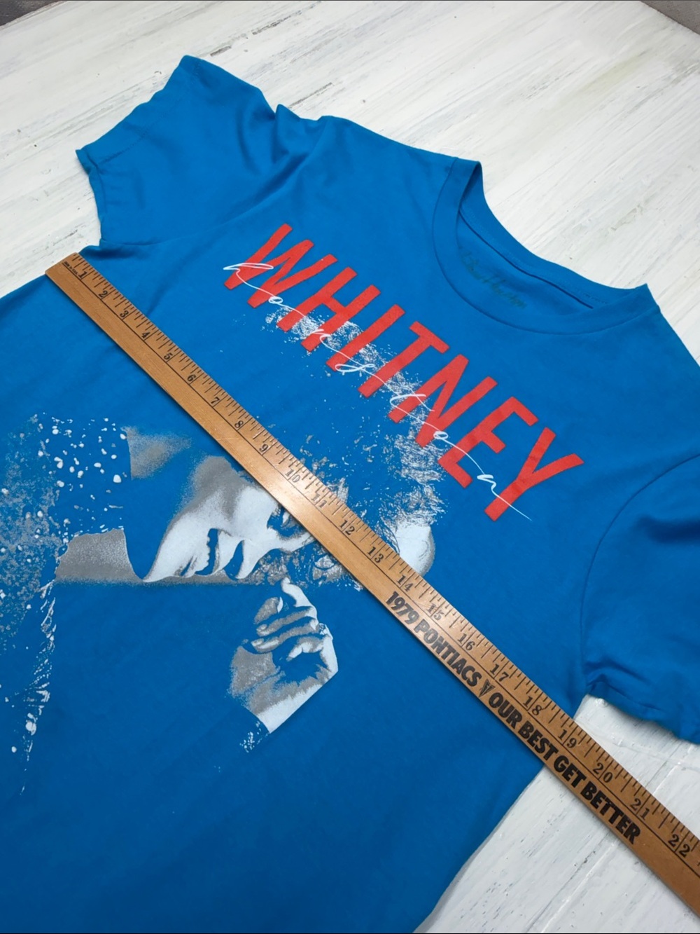 Whitney Houston Blue Graphic Tee Short Sleeve Crewneck T-Shirt Sz M - Picture 4 of 6